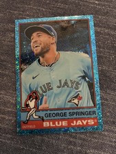 2025 Topps Heritage - George Springer #393 Chrome Aqua Sparkle Refractor