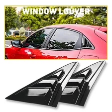 1/2set For Honda Civic 16-2020 Quarter Window Louver Cover Rear Side Carbon Fibe