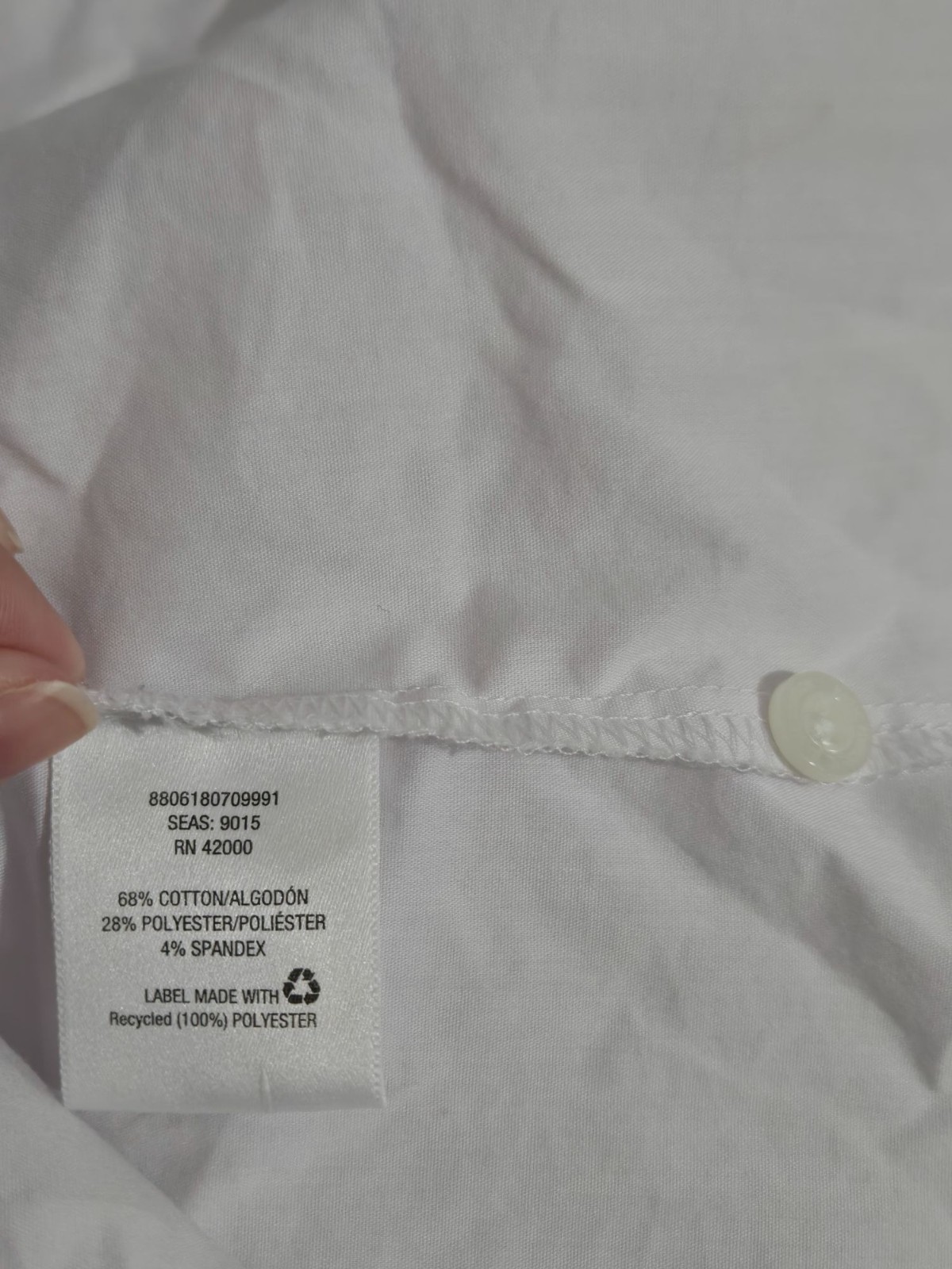 Basic Editions Womens White Button Front Long Sle… - image 7