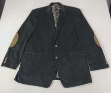Lauren Ralph Lauren Blazer Mens 46L Black Corduroy Elbow Patch Sport Coat