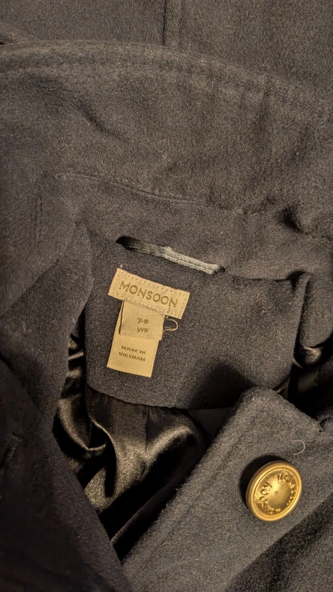 Monsoon Girl Navy Blue Formal Coat 7-8y