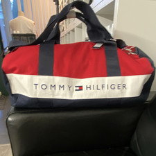Tommy Hilfiger Red White Blue Colorblock Duffel 20L Polyester Zip Strap