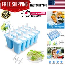 Popsicle Molds, 10 Pieces Silicone Popsicle Molds with Sticks BPA Free Ice Po...