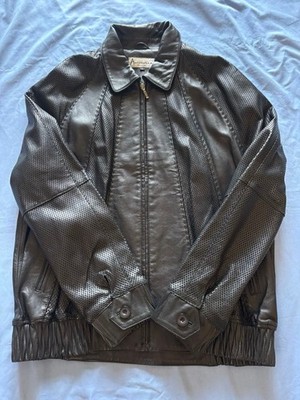 L Size Leather Jacket Antonella Italy Blouson Jumper Outerwear