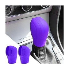 2 Pcs Car Gear Shift Knob Cover, Elastic Silicone Car Automatic Shift Purple