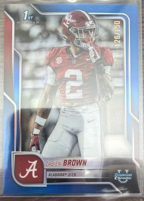 2025 Bowman University Chrome - Zabien Brown #72 Blue Refractor /150 (RC)