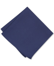 Alfani Solid Silk Pocket Square Men's One Size Navy