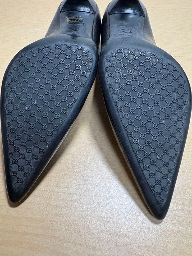 Gucci Pointed Toe Heels Black Leather Size 37 US About7 For Women thumbnail 18