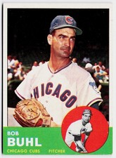1963 Topps #175 Bob Buhl : Green front