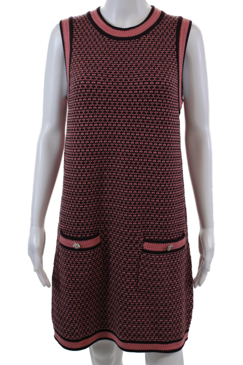 Chanel Womens Crew Neck Cashmere Knit Mini Pocket Dress Pink Purple FR 40 23AFree Shipping in US $100+ Orders | $6.95 Orders Below