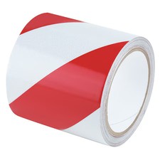 Reflective Safety Tape Vinyl Red/White, 4" W X 10 Yd. L, 5.5 Mil Thick, Rs4rw