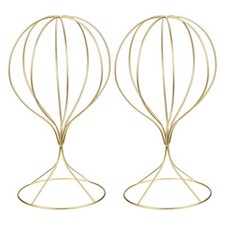 Metal Hat Display Stand 2 Pack Tabletop Hat and Wig Rack Modern Gold