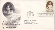STAMP US SCOTT 1436 "Emily Dickinson" 8 CENT 1971 FDC - J