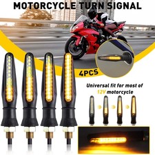 4x Universal Motorcycle Motorbike Turn Signal Indicators Light Lamp Amber 12LED