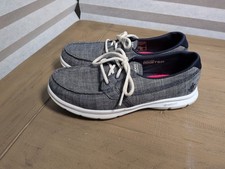 Skechers GO STEP Women's Grey Boat Shoes UK 3.5 Goga Mat Slip On Walking Pumps