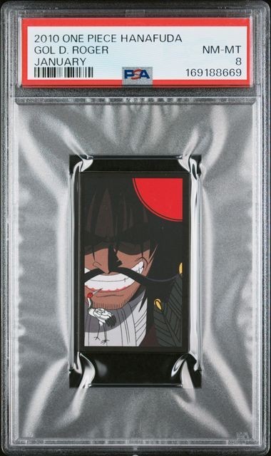 ONE PIECE GOL D. ROGER 2010 HANAFUDA JANUARY PSA 8