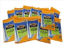 120 BIC Pens Round Stic Xtra Life Ballpoint Medium Point Blue -12/10 Count Packs
