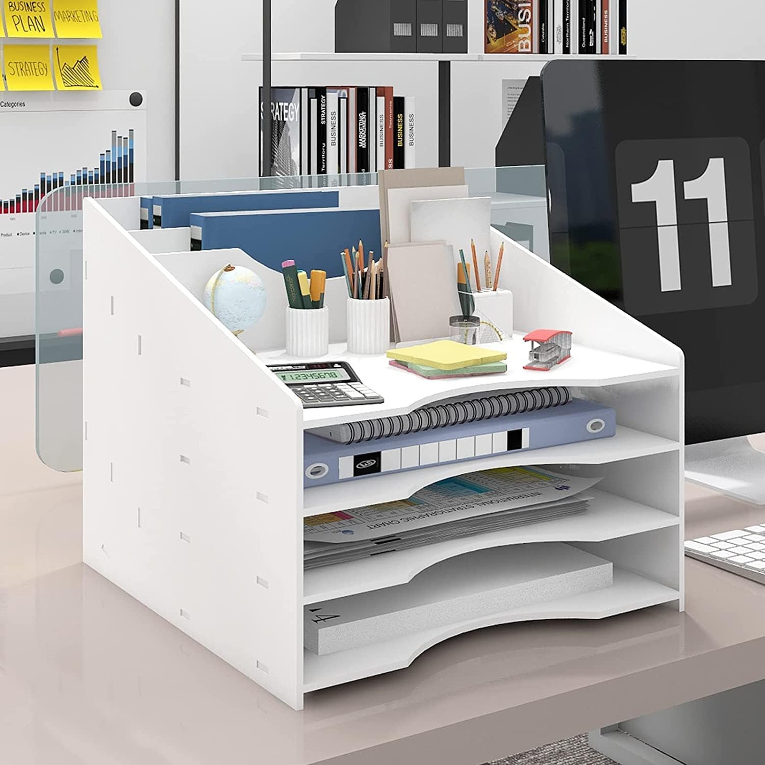 Scatola Immagazzinamento Scrivania Minimal | Organizer Design Ufficio
