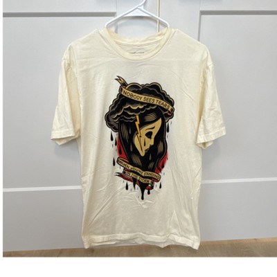 Rhymesayers Entertainment Storm Graphic Men's Ivory Crew Neck T-Shirt Size L