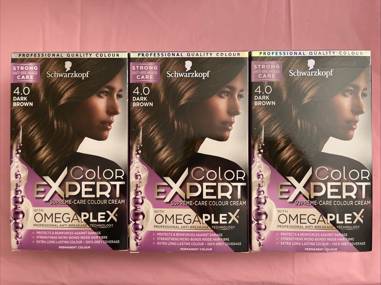 Expert 4.0 Dark Brown Permanent Hair Color Omega Plex  3 Pack