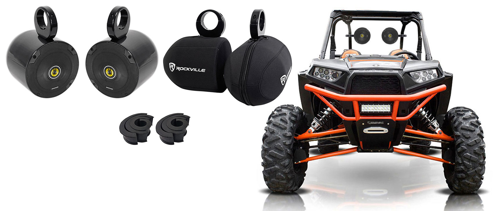 2 Колонки KICKER 65 Tower Защитные чехлы для Polaris RZRATVUTVтележки