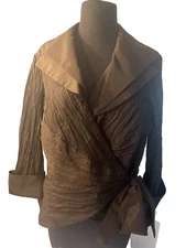 Victor Costa Brown Blouse Jacket NWT Womens Size 12