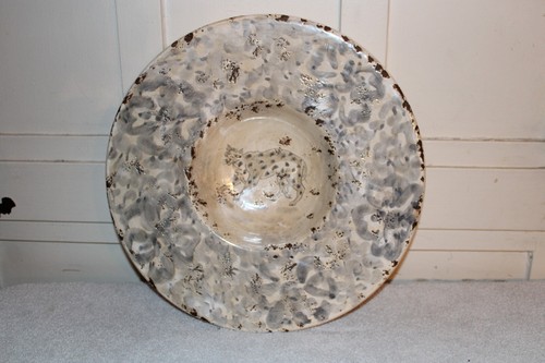 Vietri Italy MCM Mid-Century Large Leopard Cheetah Charger Dish Wall Hanging - Picture 5 of 13