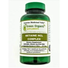 Green Organic Supplements Betaine HCL Complex Maintain Normal Digestive Function