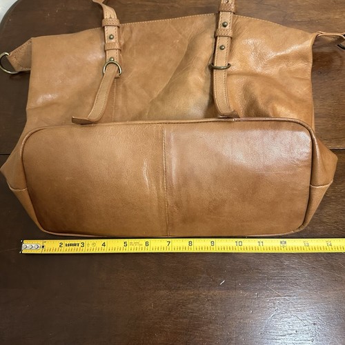 LUCKY BRAND Brown Tan Soft Leather Tyra Large Tote Shoulder Bag Purse - Picture 13 of 16