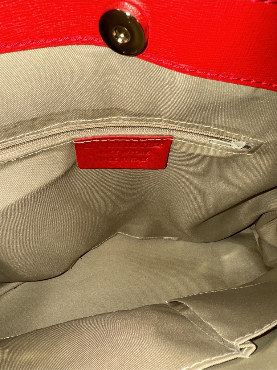 未使用品 BORSE IN PELLE 2WAY レザーバッグ Borse In Pelle Red Saffiano Leather 2 Way Bag | eBay
