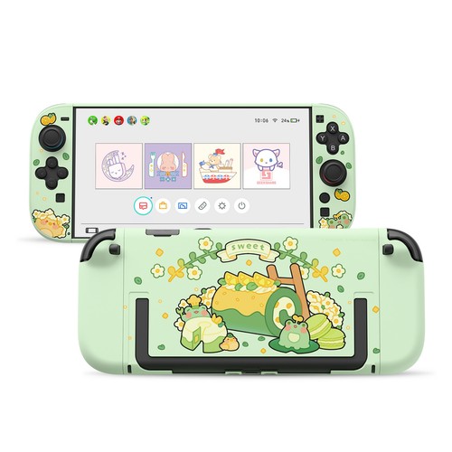 GeekShare Slim Protective Case for Nintendo Switch 2025 Hard Shell Matcha Froggy