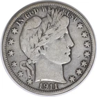 1911-S Barber Silver Half Dollar VF Uncertified #1135