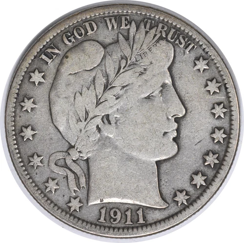 1911-S Barber Silver Half Dollar VF Uncertified #1135