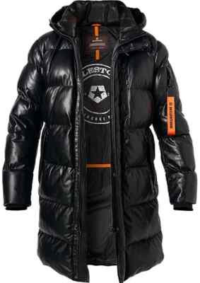 Milestone Piero Nappa Lamb Leather Baffle Quilted Anorak Coat EU 50 US Medium