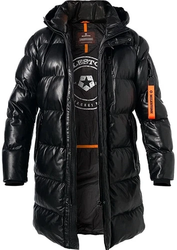Milestone Piero Nappa Lamb Leather Baffle Quilted Anorak Coat EU 50 US Medium - product listing photo