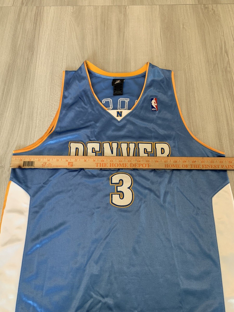 Authentic Allen Iverson Adidas Denver Nuggets Jersey Size 44