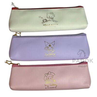 Hello Kitty Kuromi My Melody  Sanrio Slim Pencil Case Pen Pouch Kawaii Stationer