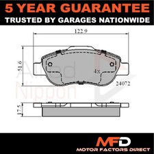 Adatto a Fiat Panda 2004-1.2 D + Altri Modelli Set Pastiglie Freno Anteriore MFD