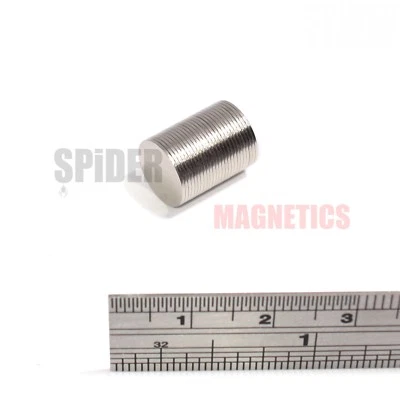 SPIDER MAGNETICS 25 Strong & Very Thin 10x0.5 mm Magnets Neodymium Disc For Crafts 10mm x 0.5mm