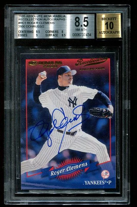 ROGER CLEMENS 2005 Absolute Recollection Auto 2000 Donruss #1/2 BGS 8.5/10 auto - Image 2 of 3