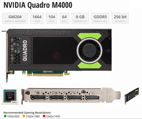 HP 818241-001 Quadro M4000 8GB GDDR5 PCI-E Quad Display Port Graphics 818867-001 - Picture 2 of 9