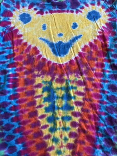 Grateful Dead Tie Dye Bear Head Long Sleeve T Shirt Size XL vintage Hanes Thin - Picture 14 of 16