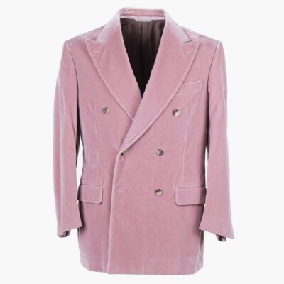 Canali Pink Soft-Brushed Velvet Blazer 42S Short (Eu 52C) Sport Coat NWT 