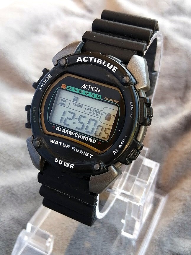 Montre Homme Action Quartz Acier - Boîtier 41mm, étanche 50m, Pile Incluse, Occasion Bon état