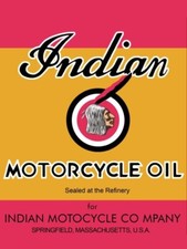 Indian Motorcycle Oil NEW METAL SIGN: Springfield, MA - 9" x 12" Made in USA