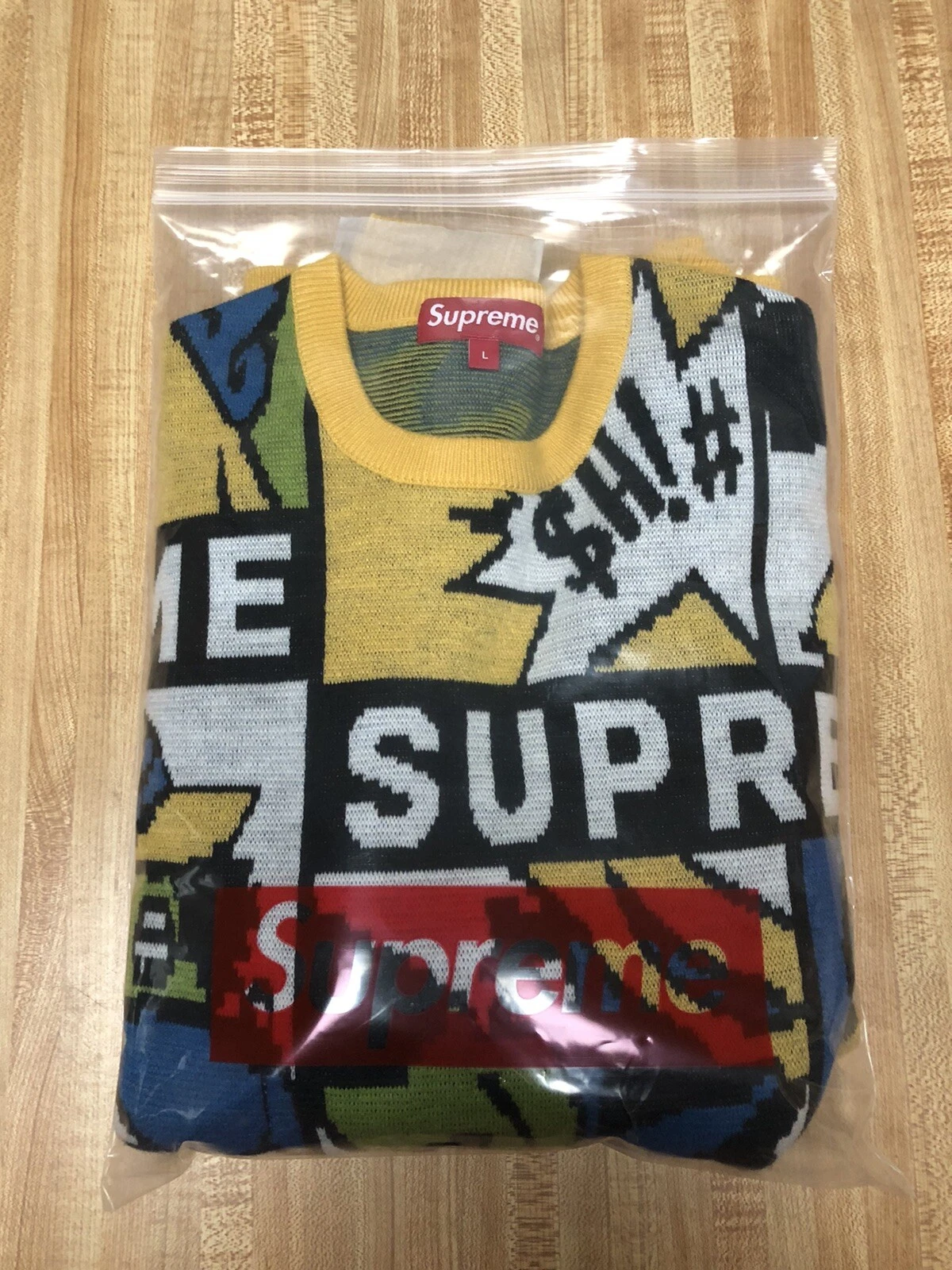 Pull de dessin animé Supreme SS20 (jaune/grand)