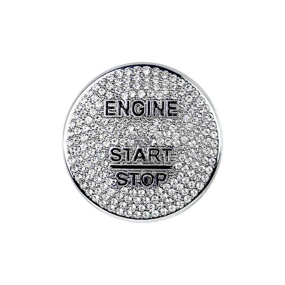 Para Mercedes Benz Bling Motor Arranque Parada Botón Cubierta Borde Adhesivo Accesorio Foto 3 de 4