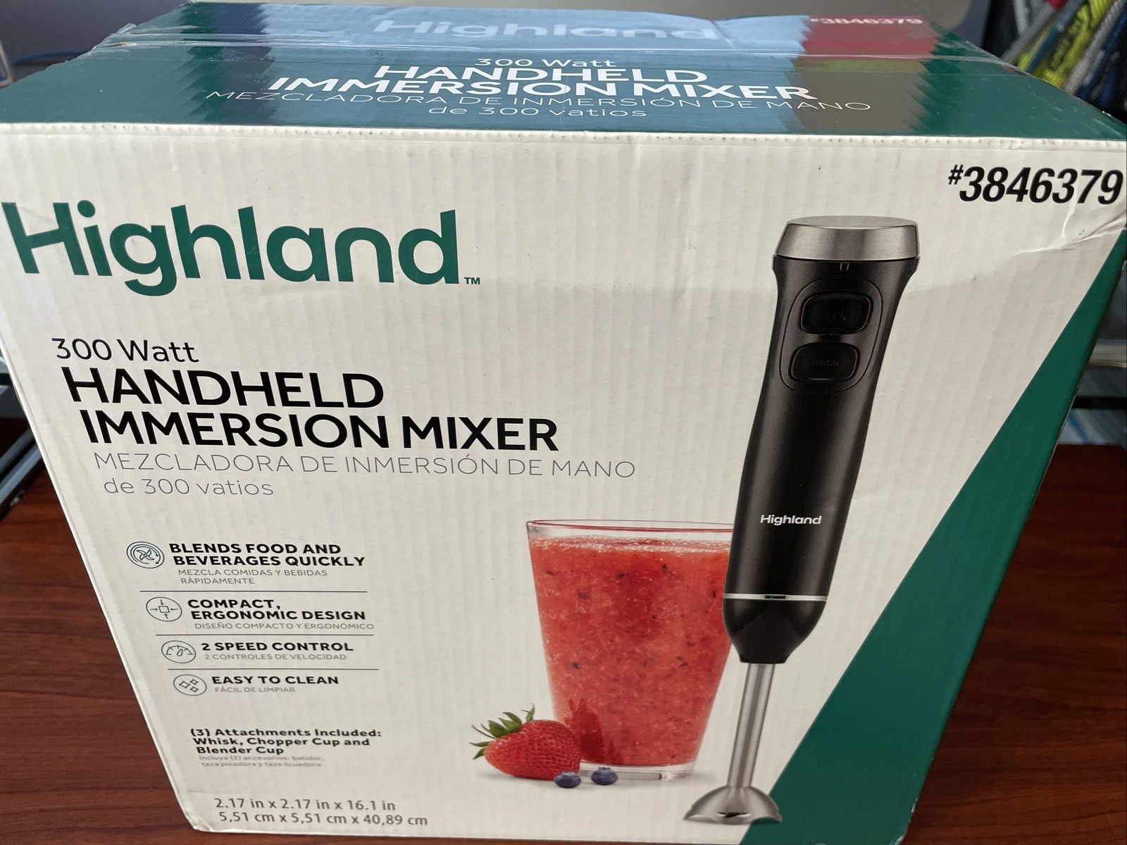 HIGHLAND Handheld Immersion Blender 2-Speed + 3 Accessories Black / Stainless
Opens in a new window 