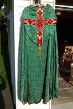 Nice older Green Cope, Church Vestment, Used (CU25) chalice co.
