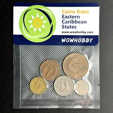 Eastern Caribbean Coins: 5 Unique Random Coins from Eastern Caribbean States